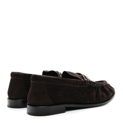 Saint Laurent Suede Le Loafer 15 Penny Slippers 37.5 Dark Chocolate 5 of 10