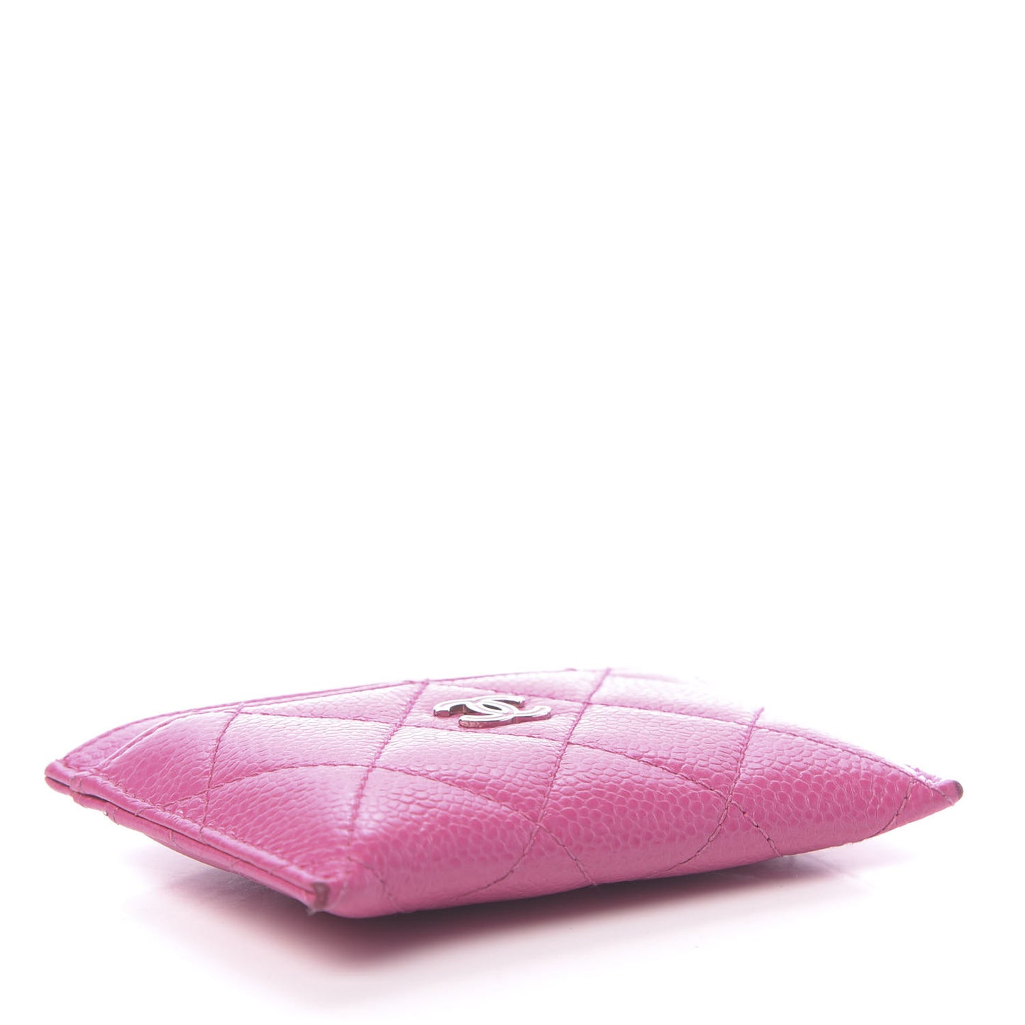 Caviar Quilted Card Holder Pink