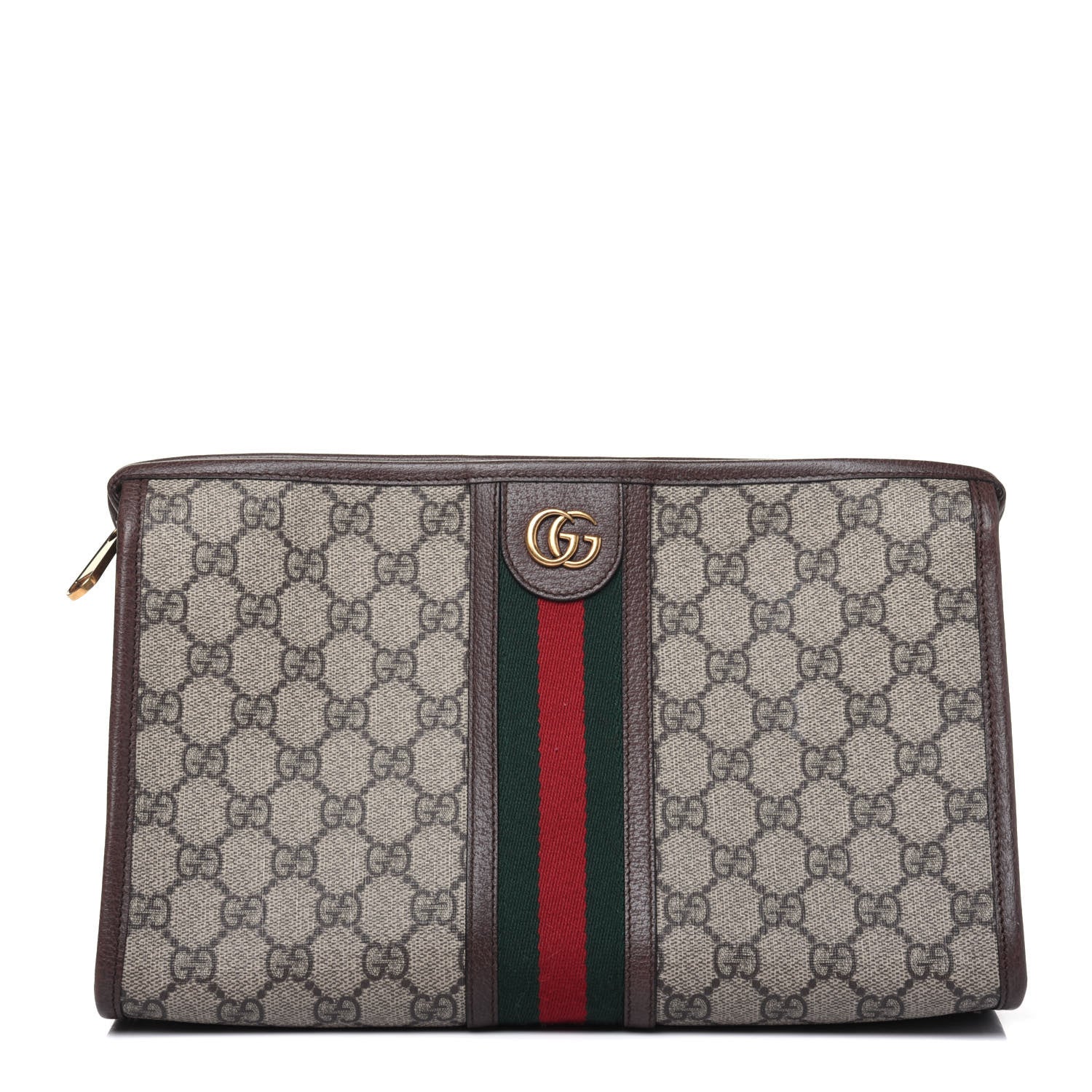 Gucci GG Supreme Monogram Web Toiletry Case Brown 1 of 12