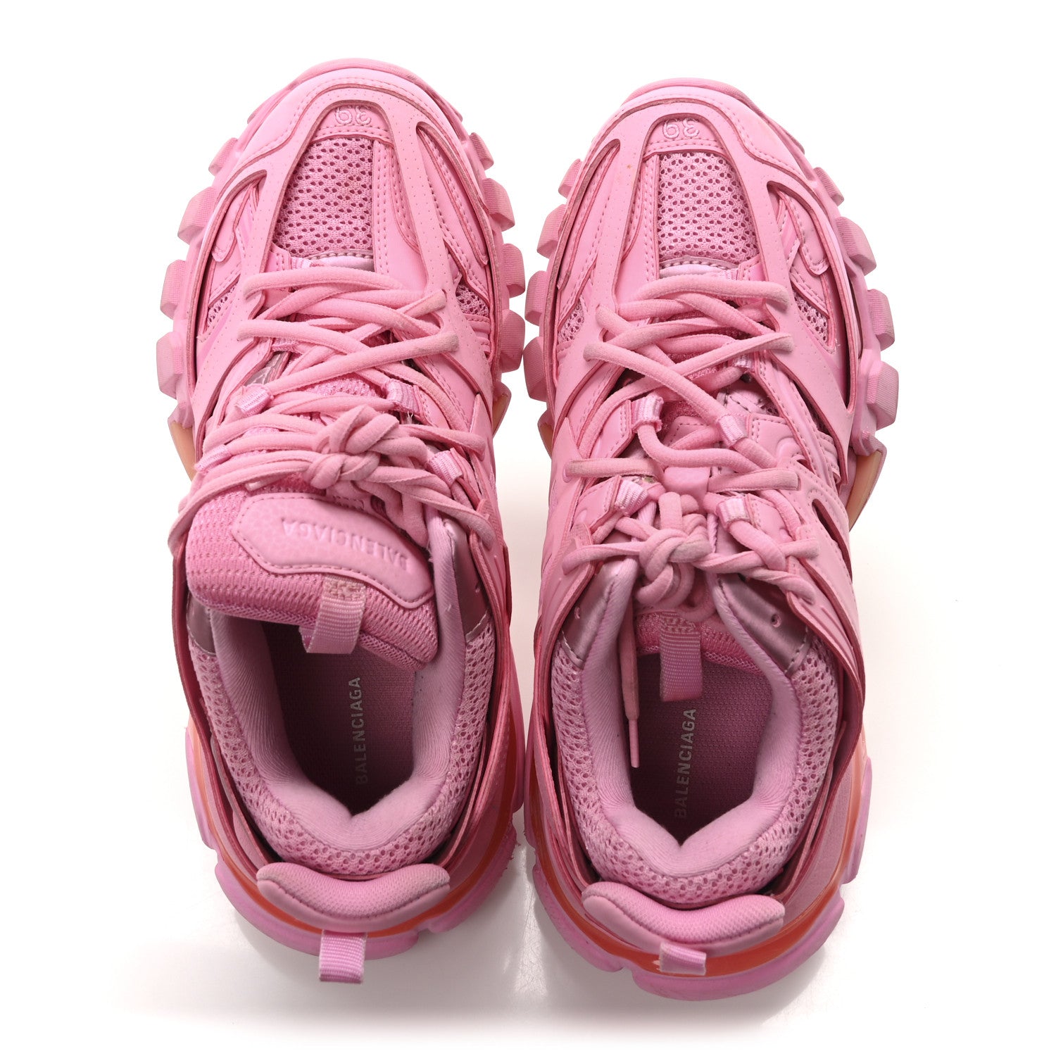 Balenciaga Mesh Nubuck Effect Fabric LED Womens Track Sneakers 39 Pink 3 of 16