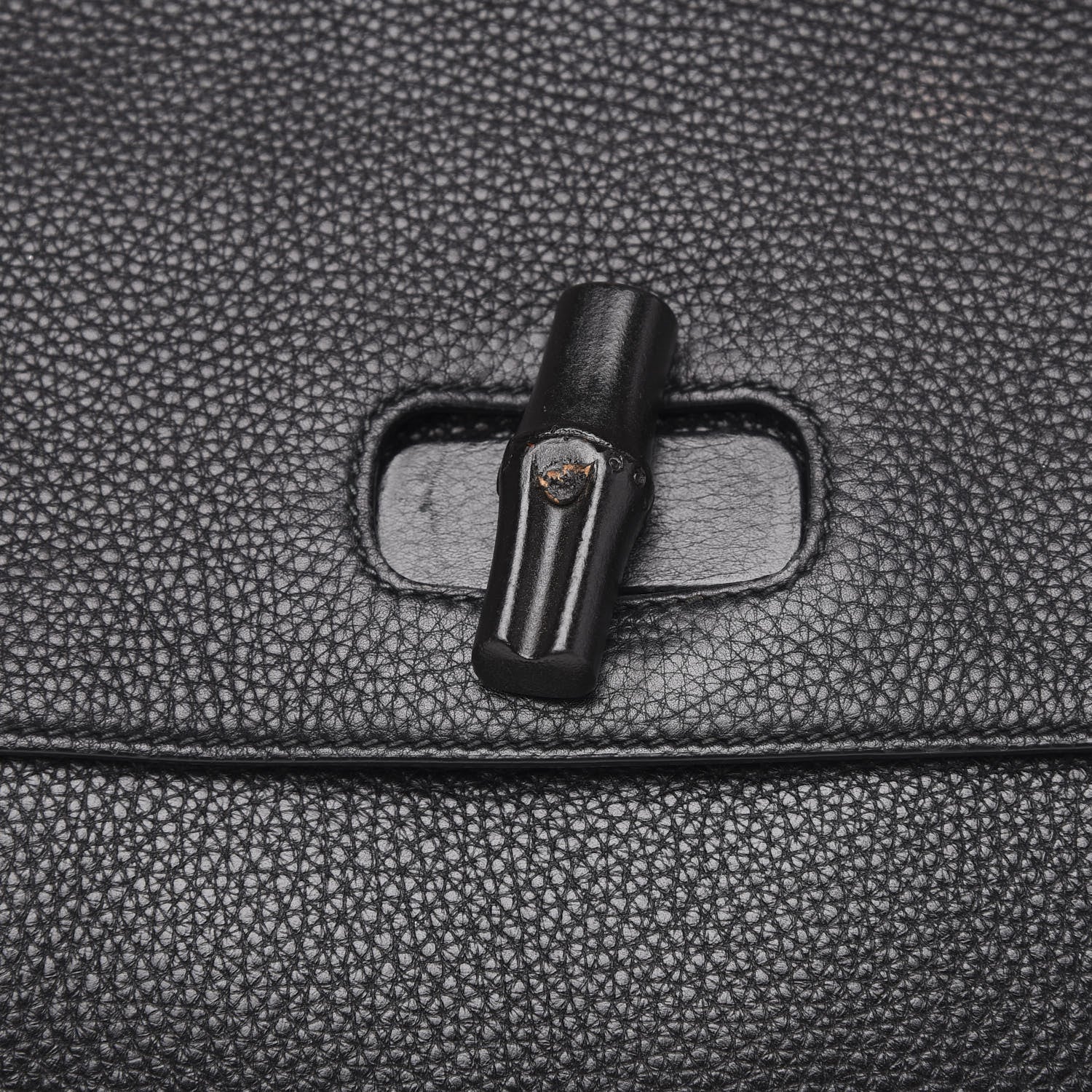 Gucci Pebbled Calfskin Large Bamboo Daily Top Handle Bag Black 9 of 10