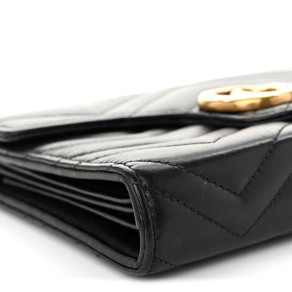 Gucci Calfskin Matelasse GG Marmont Chain Wallet Black 9 of 12
