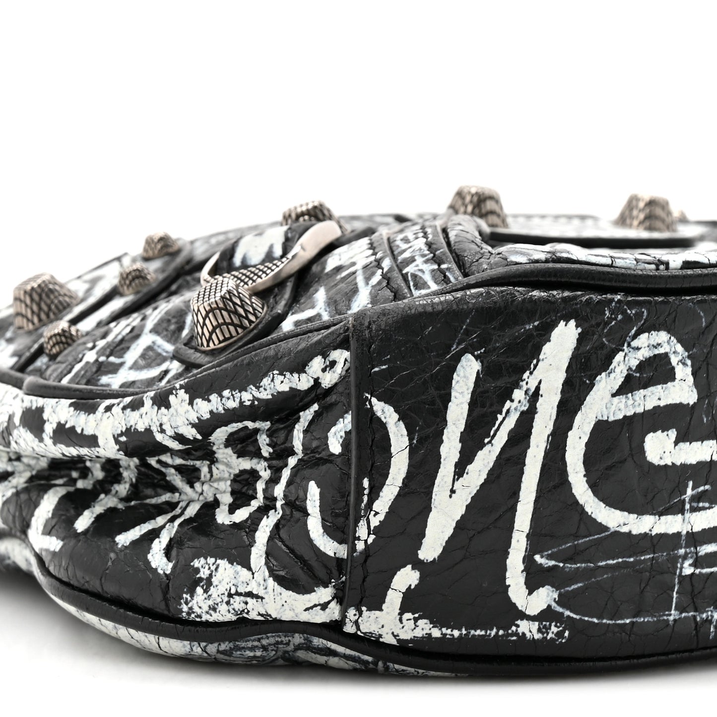 Agneau Arena Graffiti Le Cagole Shoulder Bag XS Black