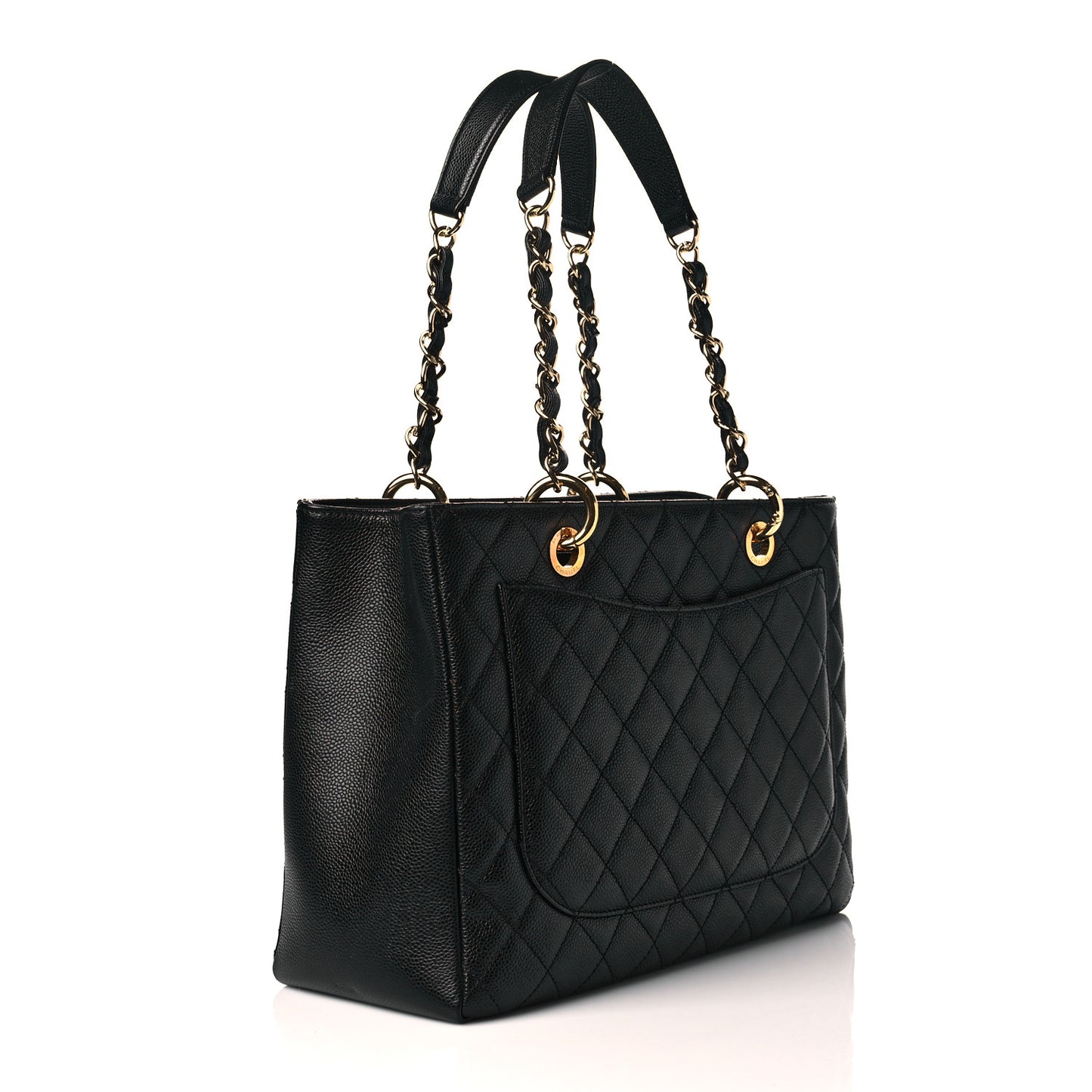 Caviar Quilted Grand Shopping Tote GST Black