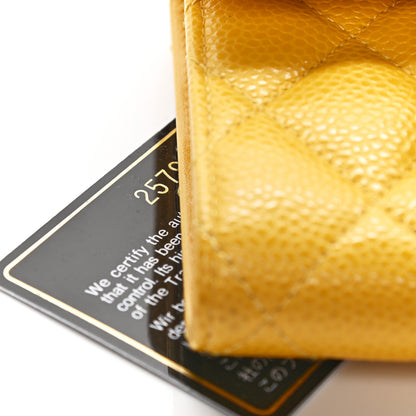 Chanel Caviar Quilted Compact Flap Wallet Yellow 5 of 5