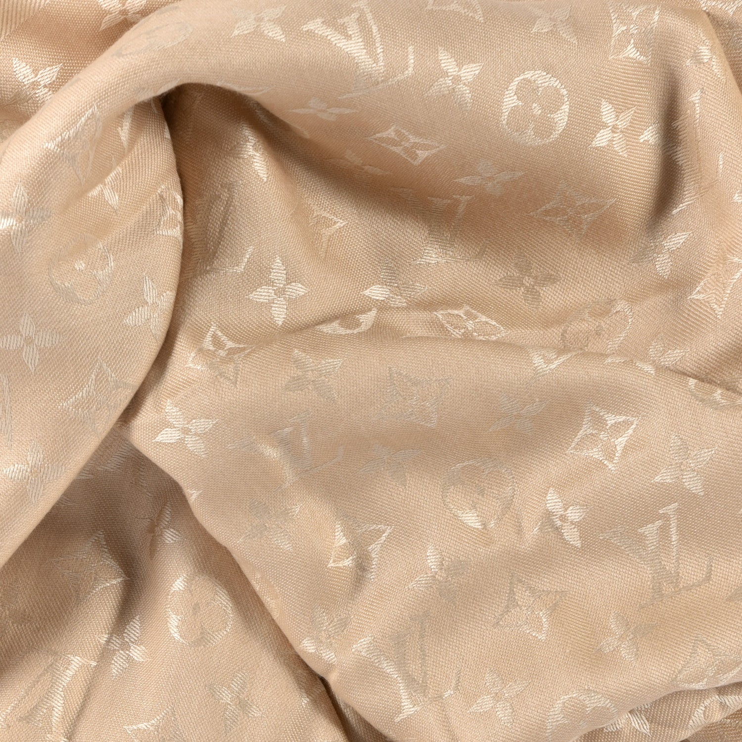 Louis Vuitton Silk Wool Monogram Shawl Dune 2 of 4