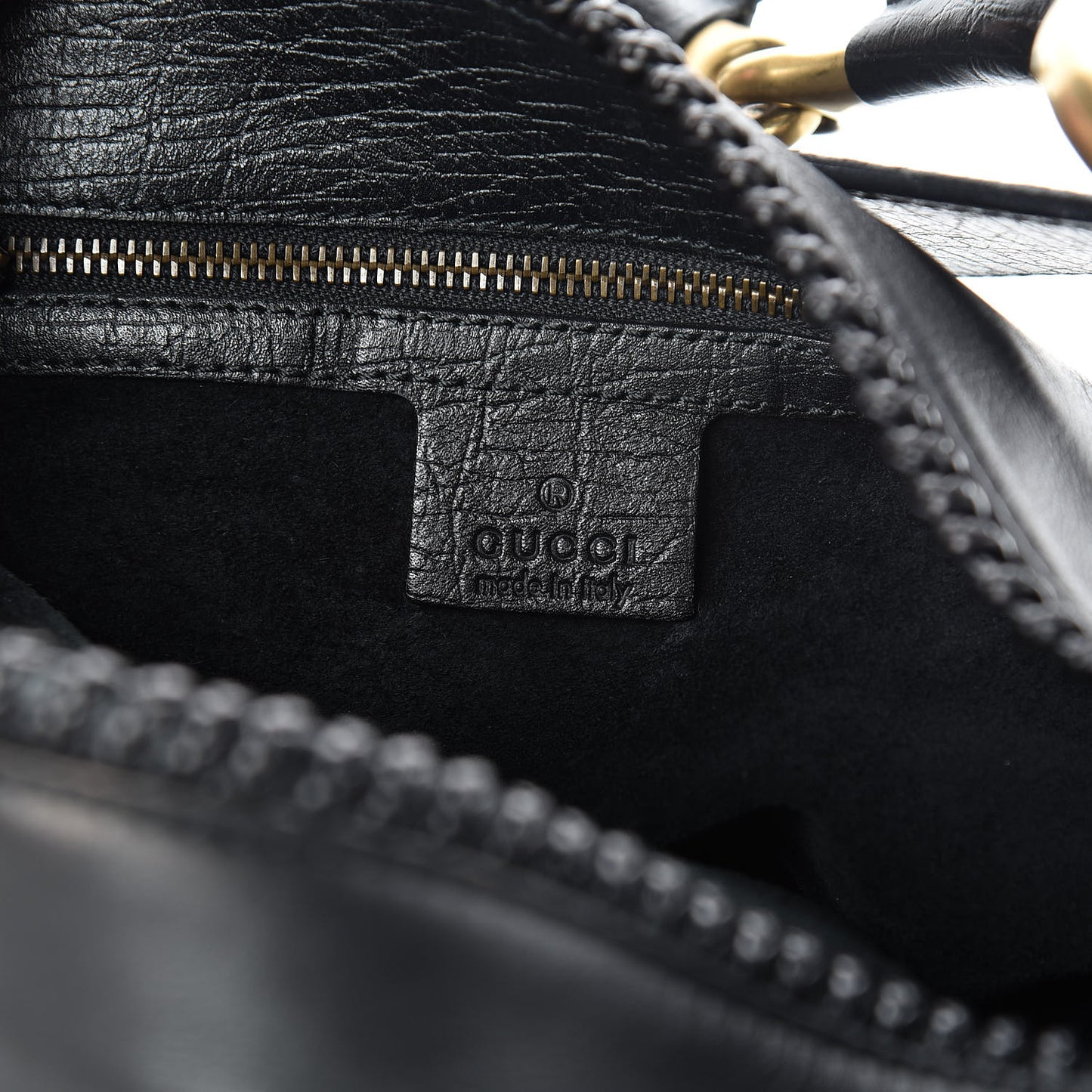 Calfskin Large Horsebit Chain Hobo Black