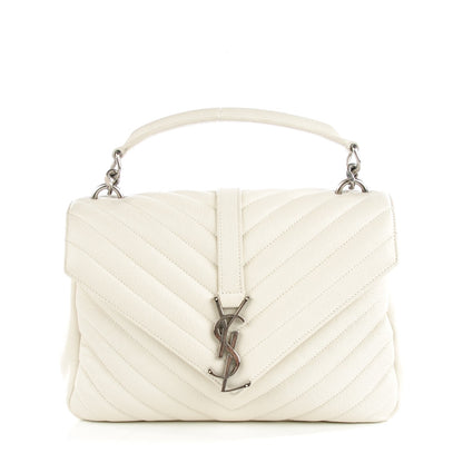 Saint Laurent Sheepskin Matelasse Medium College Monogram Bag Dove White 1 of 10