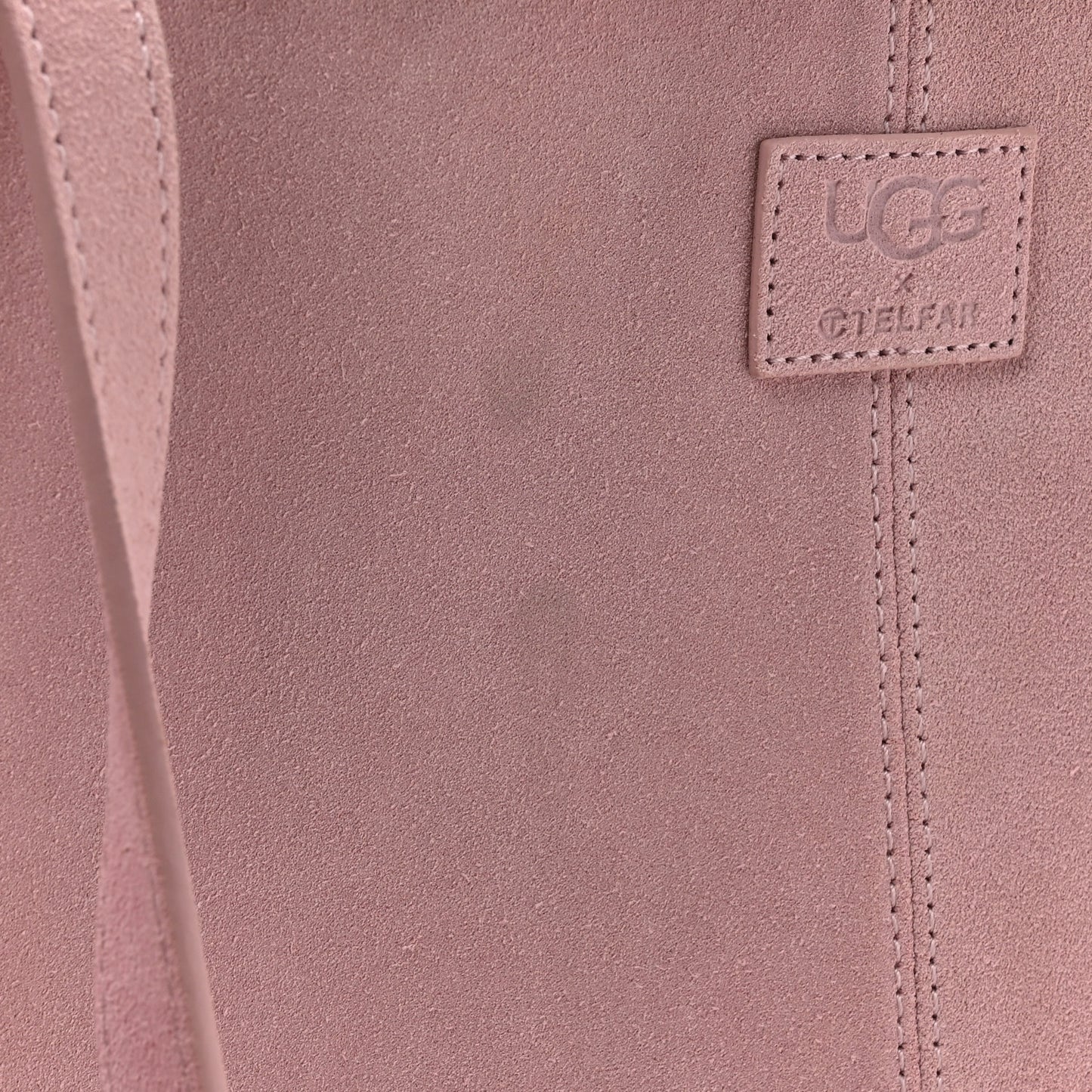 X UGG Suede Shearling Large Shopping Bag Pink