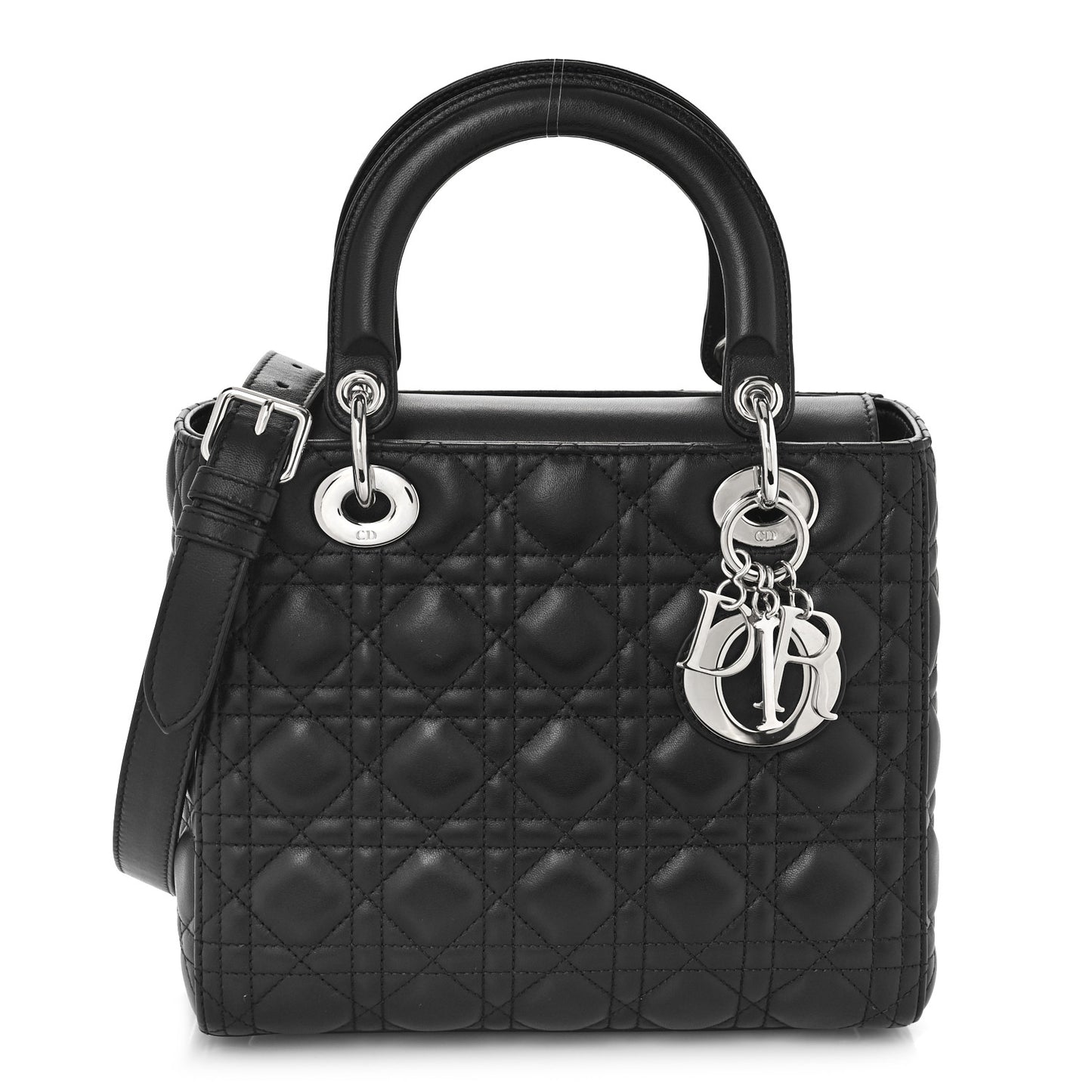 Lambskin Cannage Medium Lady Dior Black