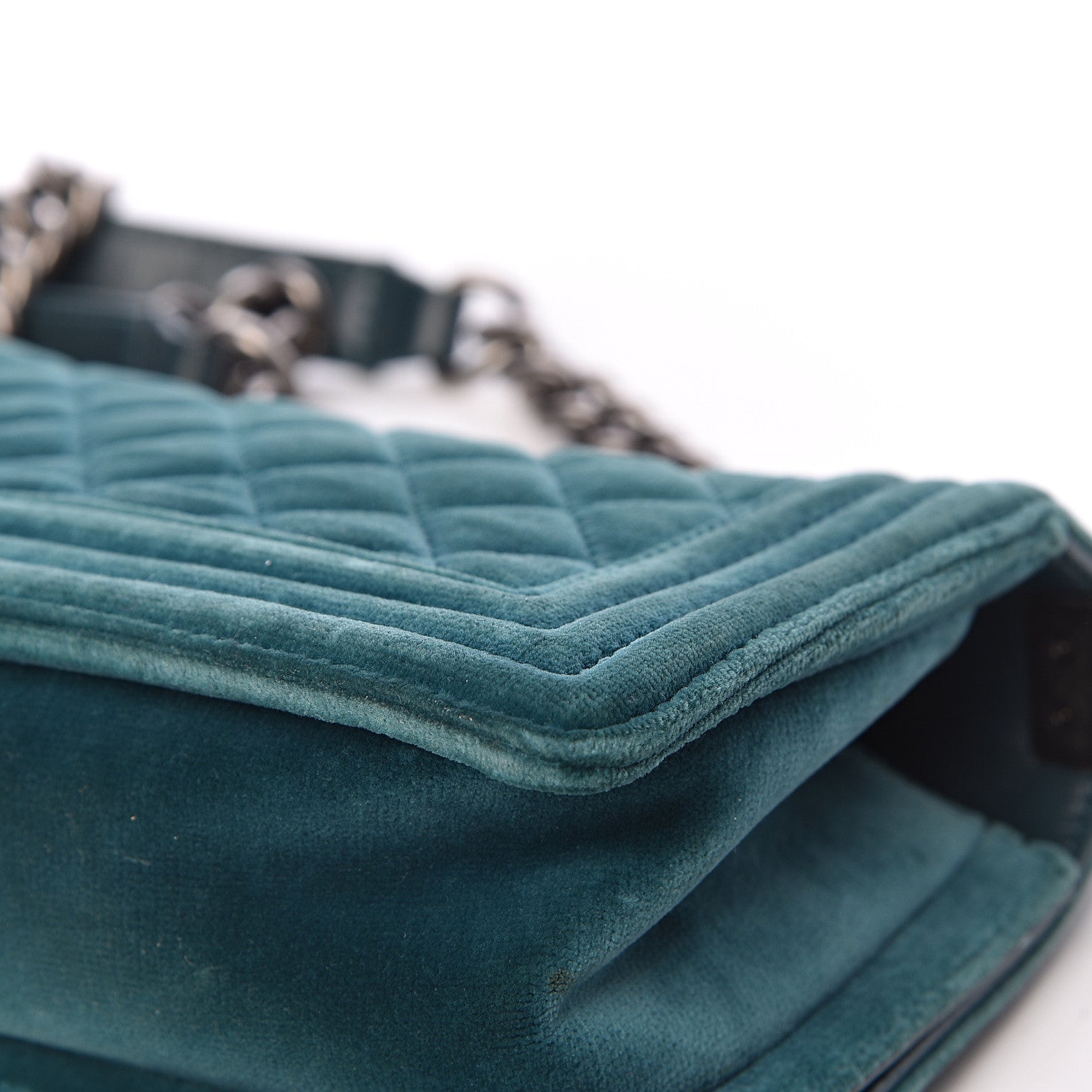 Chanel Velvet Quilted Small Boy Flap Turquoise 20 of 22