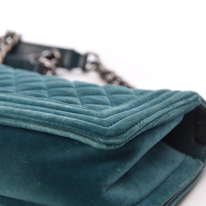 Chanel Velvet Quilted Small Boy Flap Turquoise 20 of 22