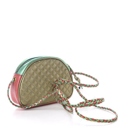 Gucci Laminated Nappa Trapuntata Mini Zumi Dome Shoulder Bag Rosso Jasmine Green Rame 3 of 10