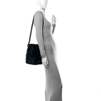 Mansur Gavriel Faux Fur Mini Bucket Bag Blueberry 2 of 10