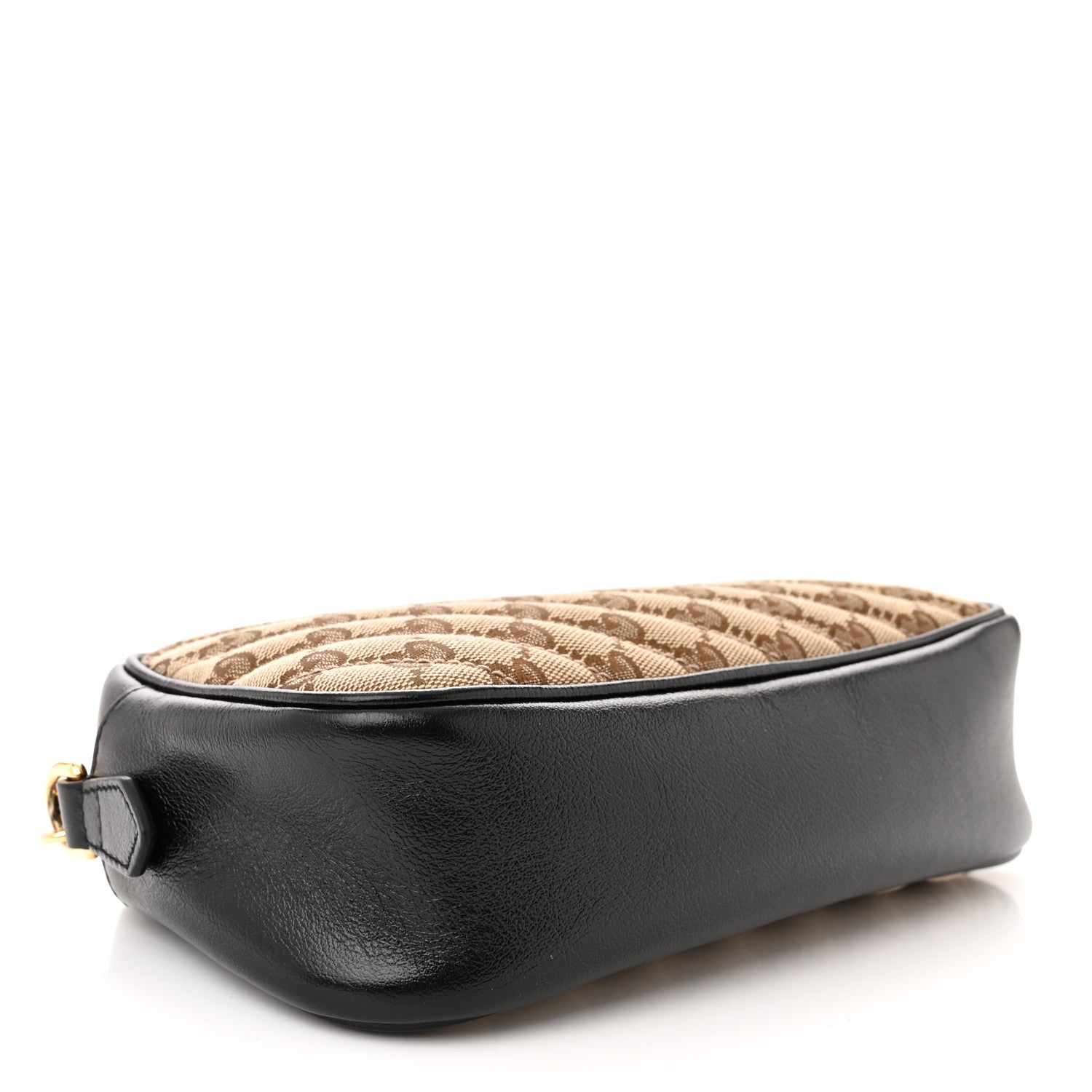 Gucci Monogram Matelasse Diagonal Small GG Marmont Chain Shoulder Bag Beige Black 4 of 10