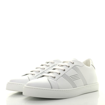 Hermes Calfskin Womens Advantage Sneakers 38 White Gris Argente 3 of 8