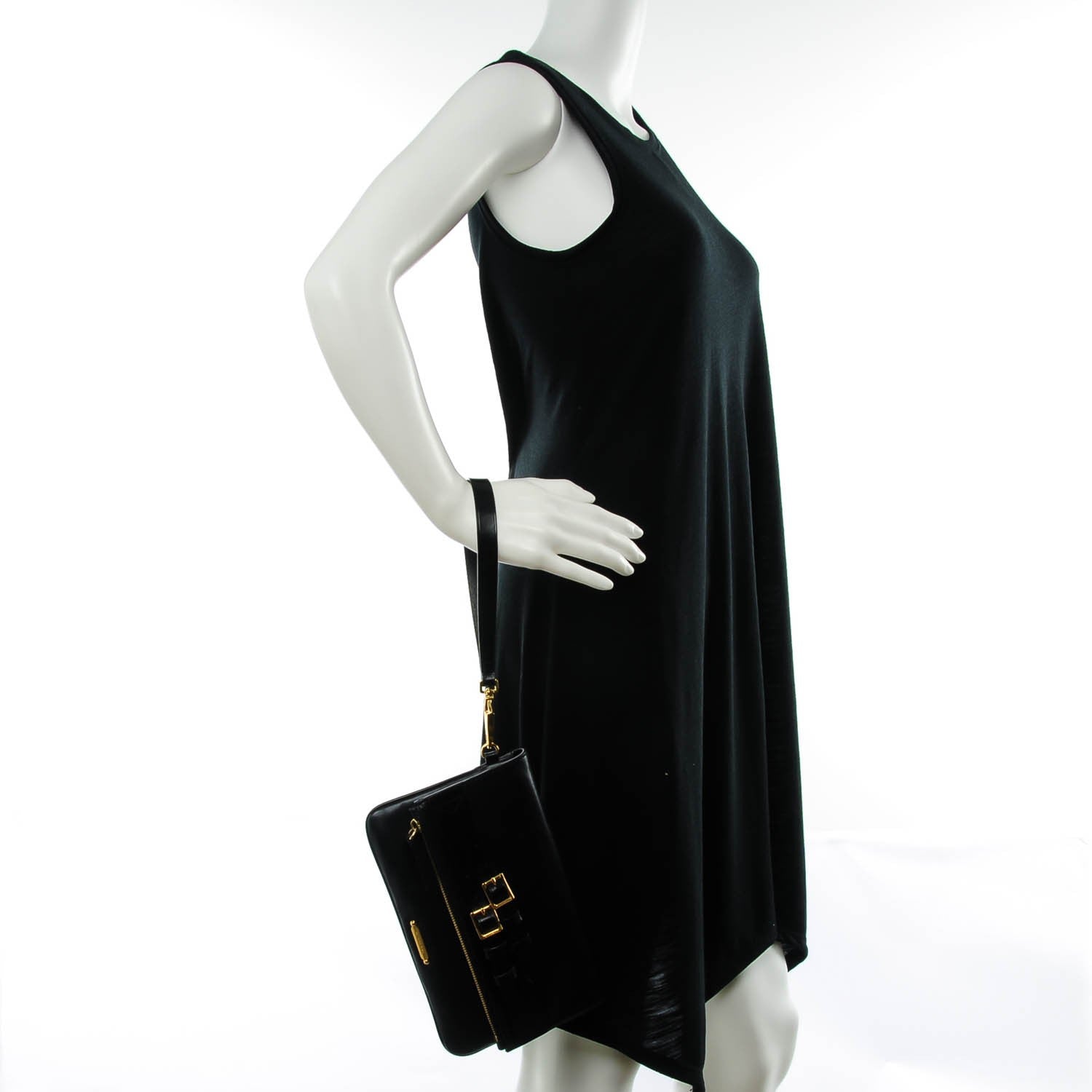 Burberry Lambskin Adeline Foldover Wristlet Clutch Black 2 of 7