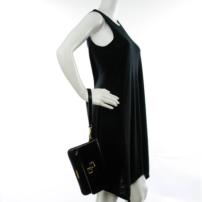 Burberry Lambskin Adeline Foldover Wristlet Clutch Black 2 of 7