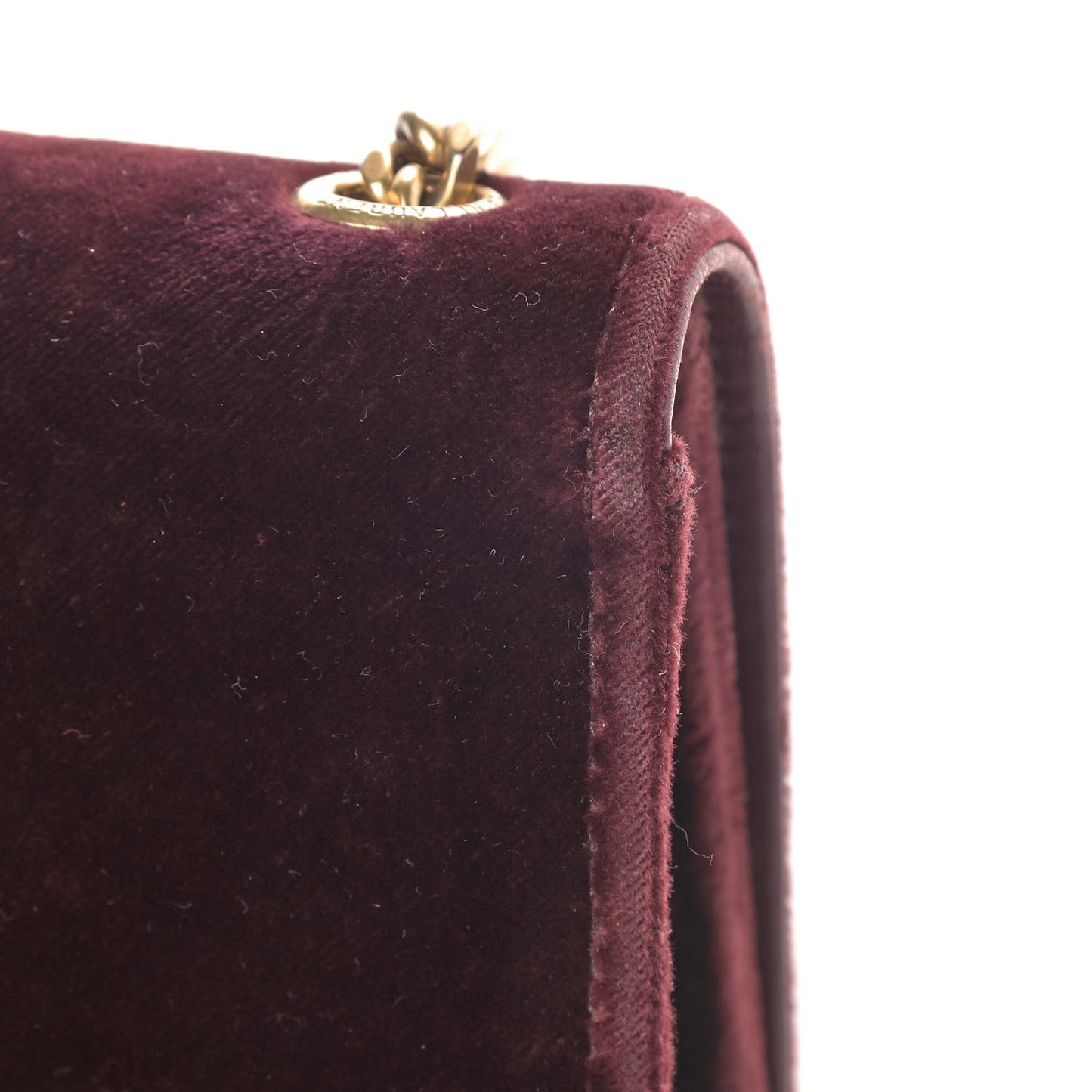 Velvet Small Classic Monogram Kate Tassel Satchel Burgundy
