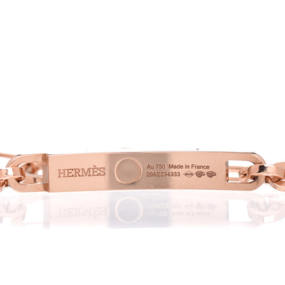 Hermes 18K Rose Gold Diamond Pave Kelly Chaine Choker Necklace 5 of 6