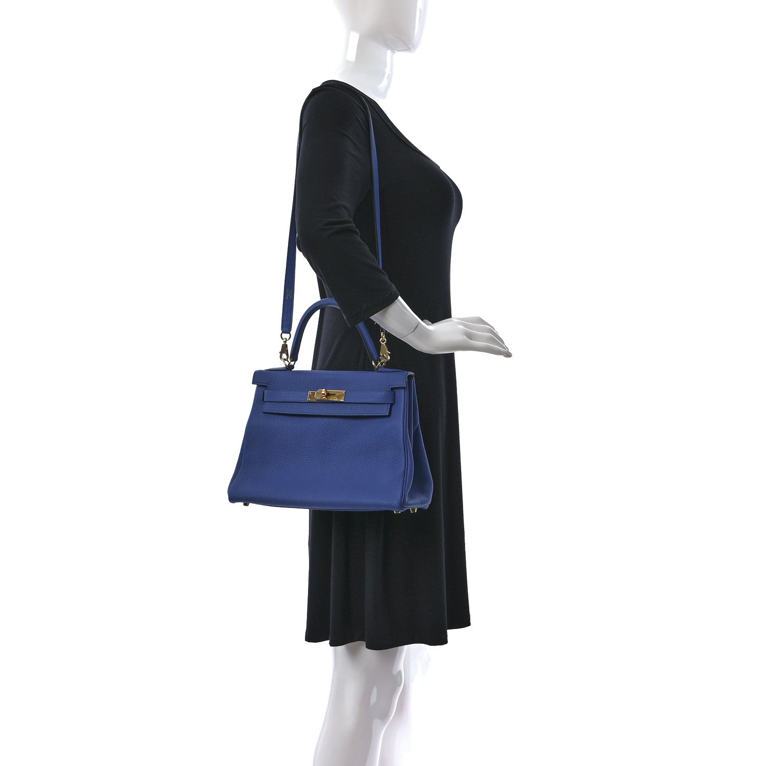Hermes Togo Kelly Retourne 28 Bleu Zellige 2 of 11