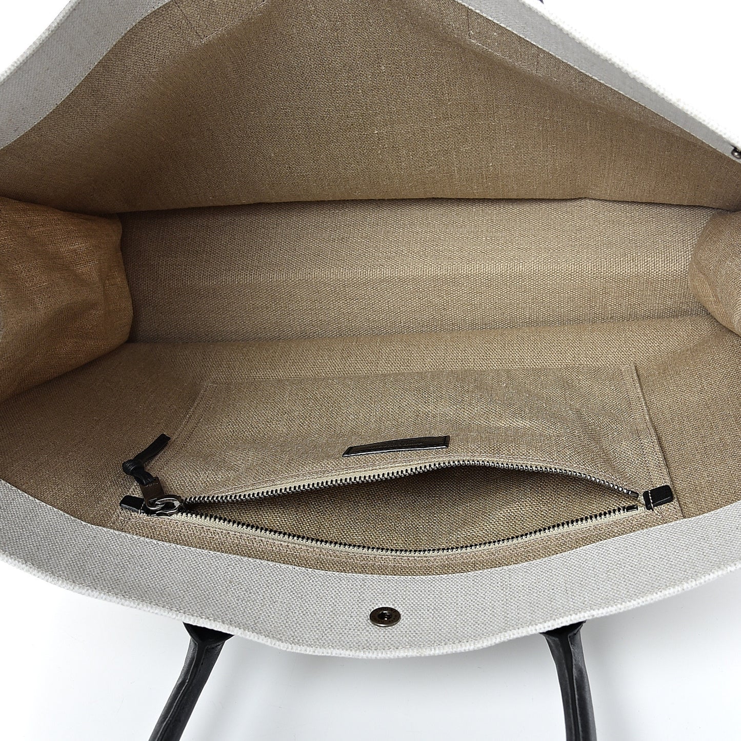 Linen Calfskin Rive Gauche Tote Optic White
