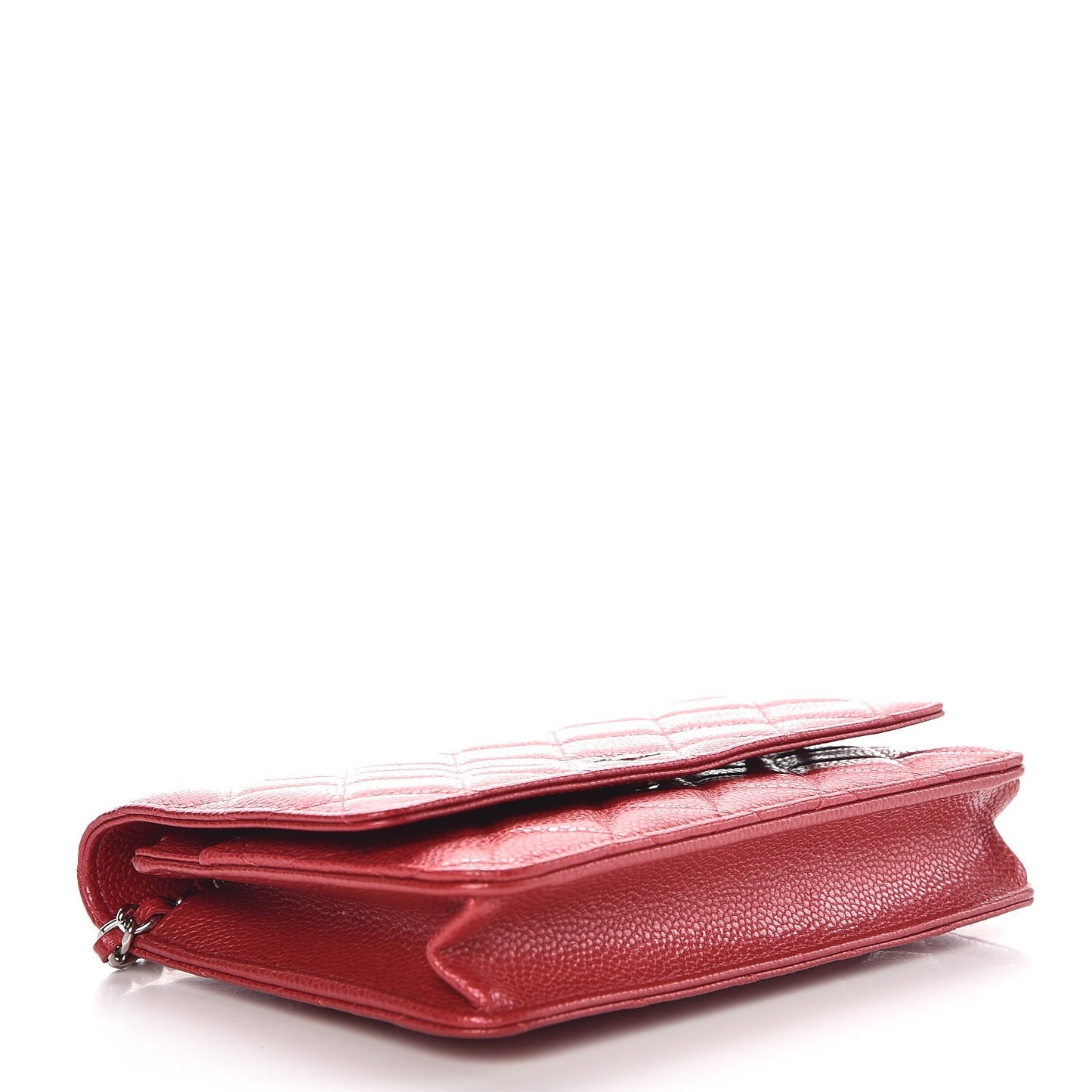 Caviar Quilted Wallet on Chain WOC Red