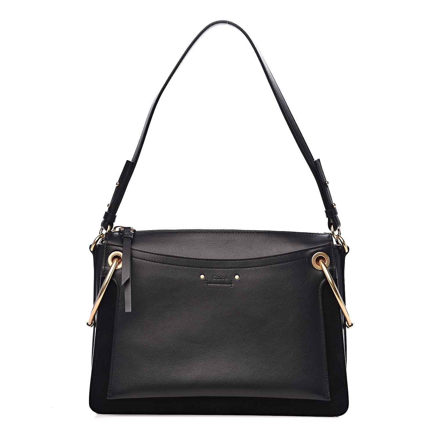 Chloe Calfskin Suede Medium Roy Bag Black 1 of 11