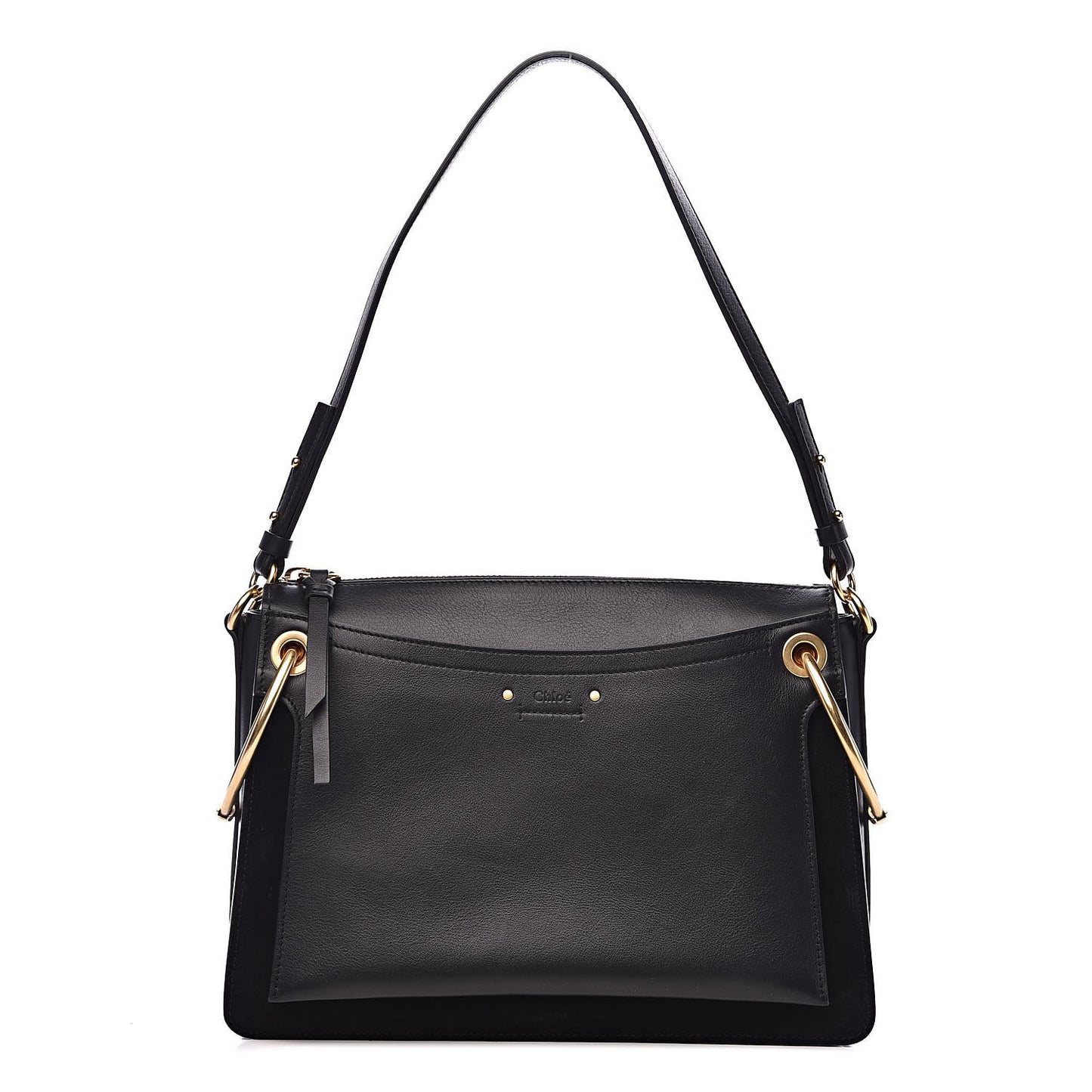 Calfskin Suede Medium Roy Bag Black
