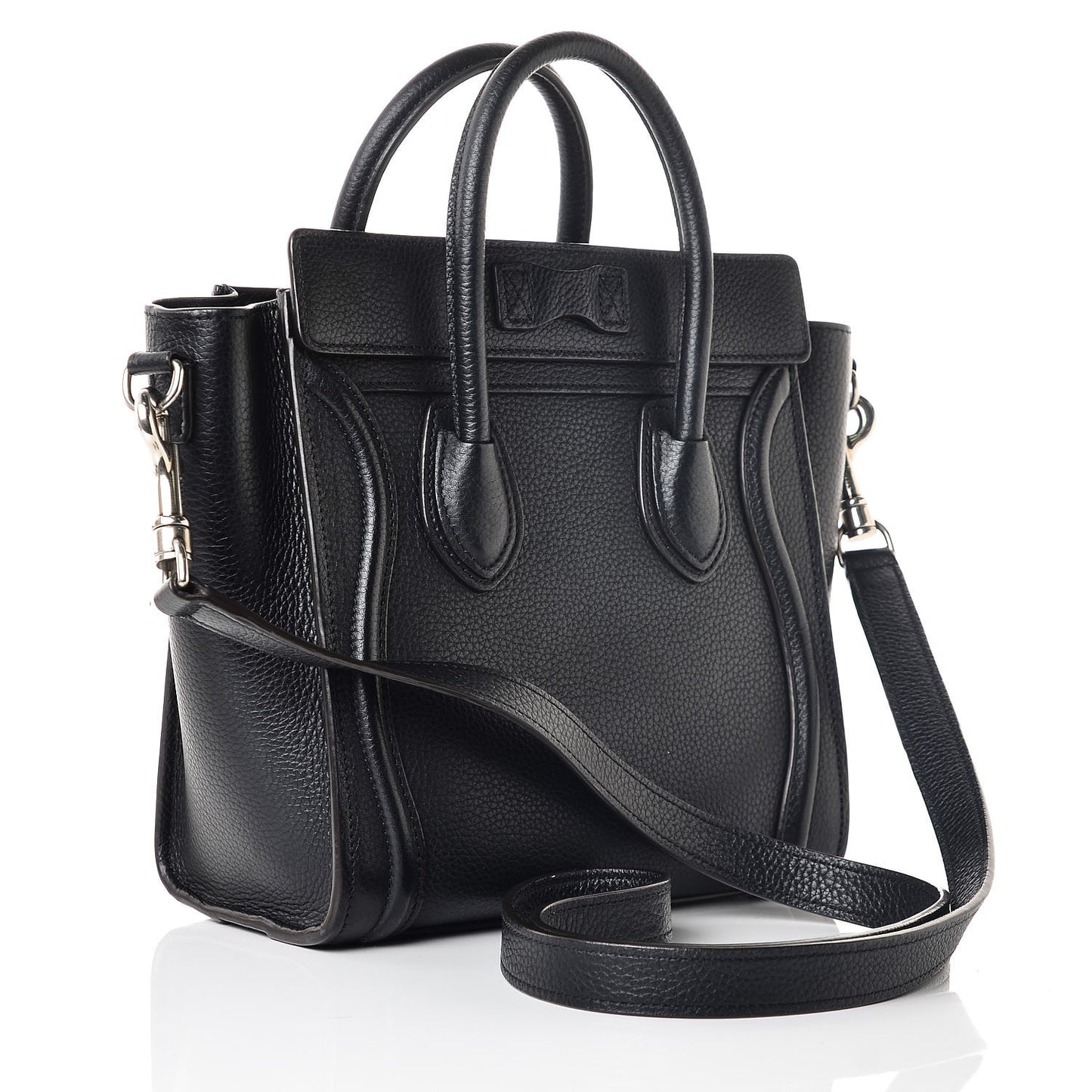 Drummed Calfskin Nano Luggage Black