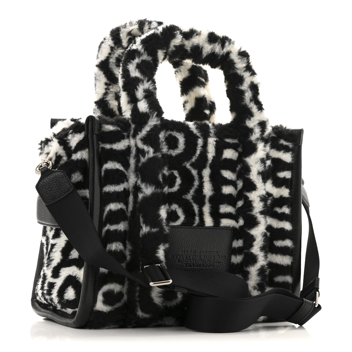 Marc Jacobs Polyester Cotton Oversized Monogram Medium Traveler Tote Bag Black Ivory 3 of 10