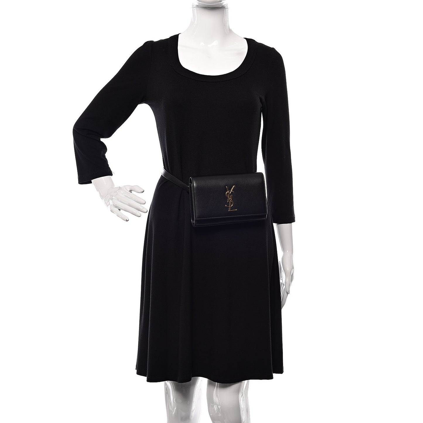 Smooth Calfskin Monogram Kate Belt Bag Black