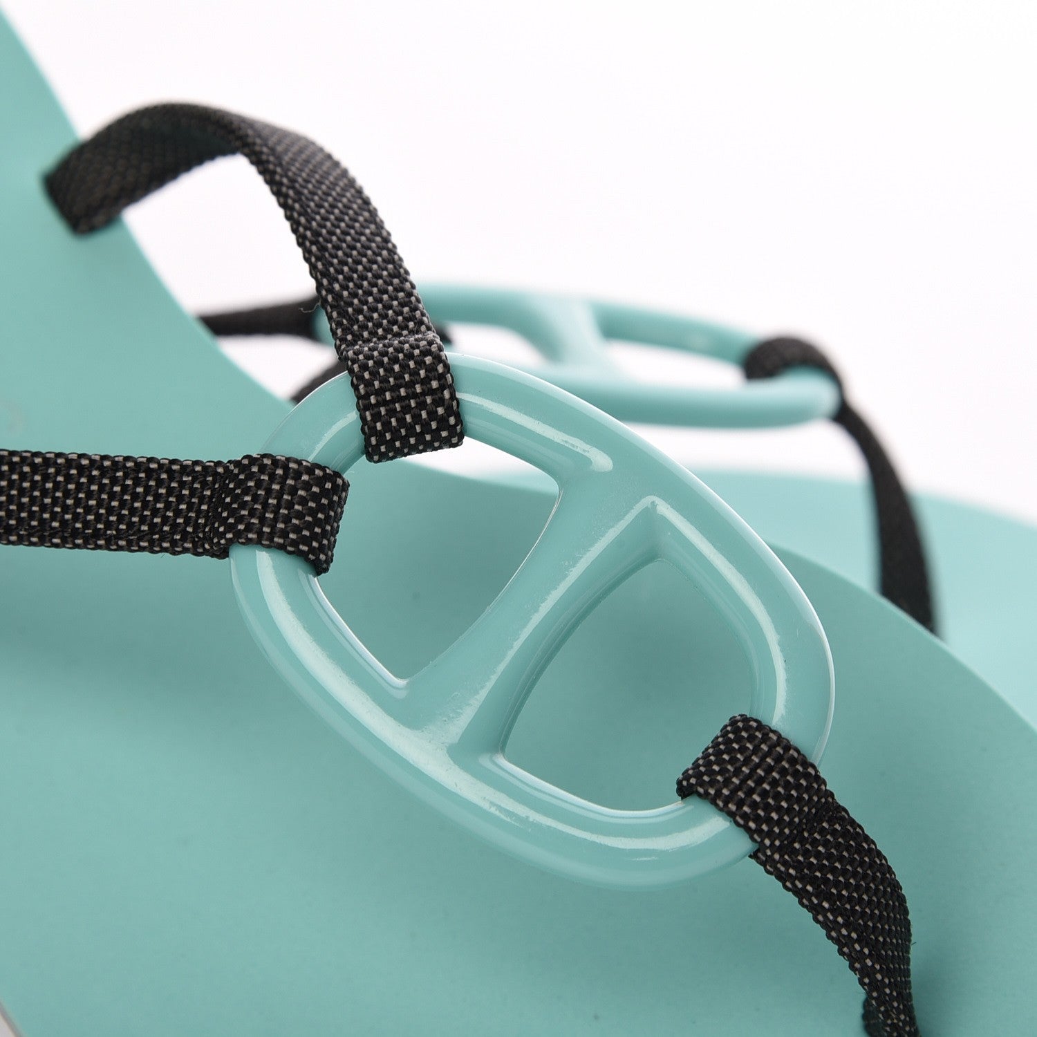 Hermes Canvas Acetate Kala Nera Sandals 35 Vert Celadon Carbone 6 of 8