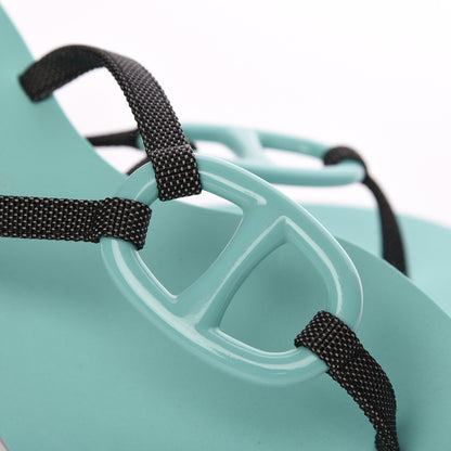 Hermes Canvas Acetate Kala Nera Sandals 35 Vert Celadon Carbone 6 of 8
