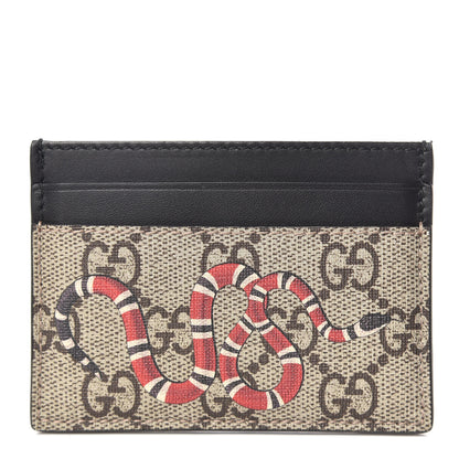 Gucci GG Supreme Monogram Kingsnake Card Holder Beige Black 1 of 7
