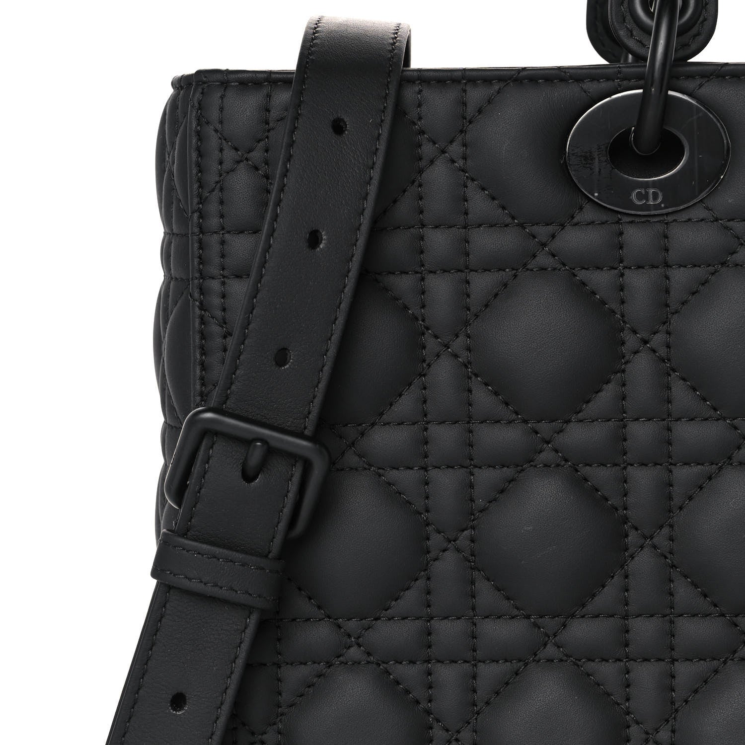 Christian Dior Ultra Matte Calfskin Cannage Large Lady Dior Black 11 of 14