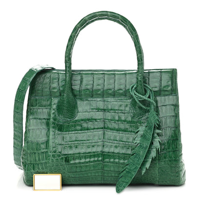 Nancy Gonzalez Crocodile Leaf Tote Green 1 of 13