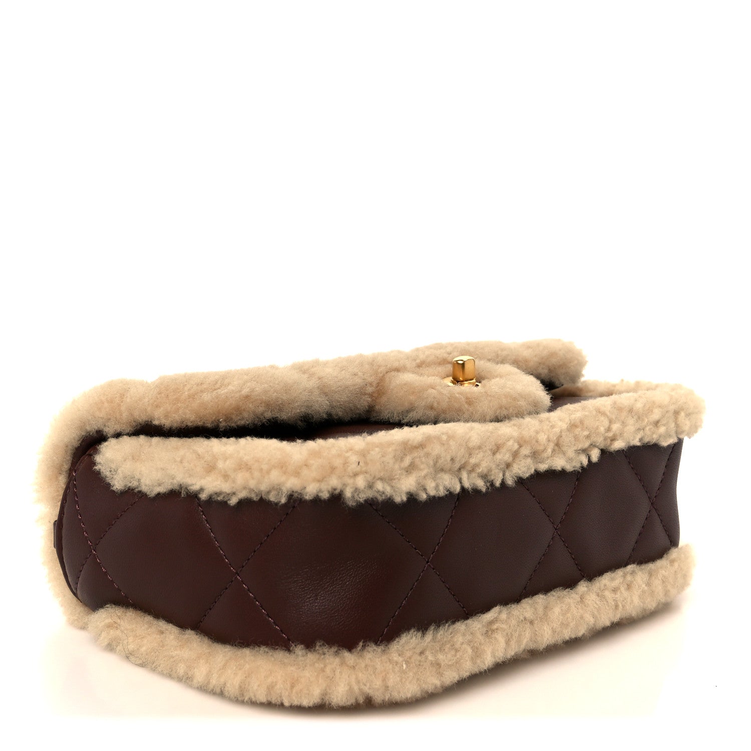 Chanel Shearling Lambskin Quilted Mini Furry Coco Flap Beige Dark Brown 4 of 12