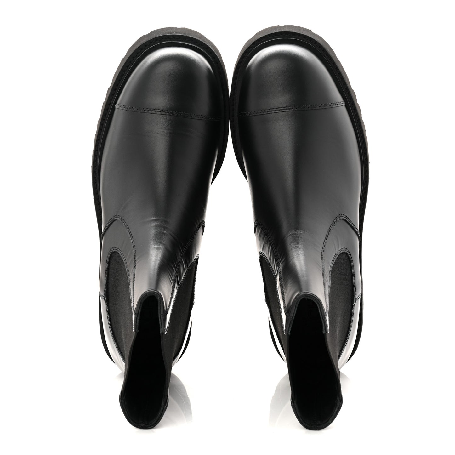 Calfskin Cap Toe CC Short Boots 39.5 Black