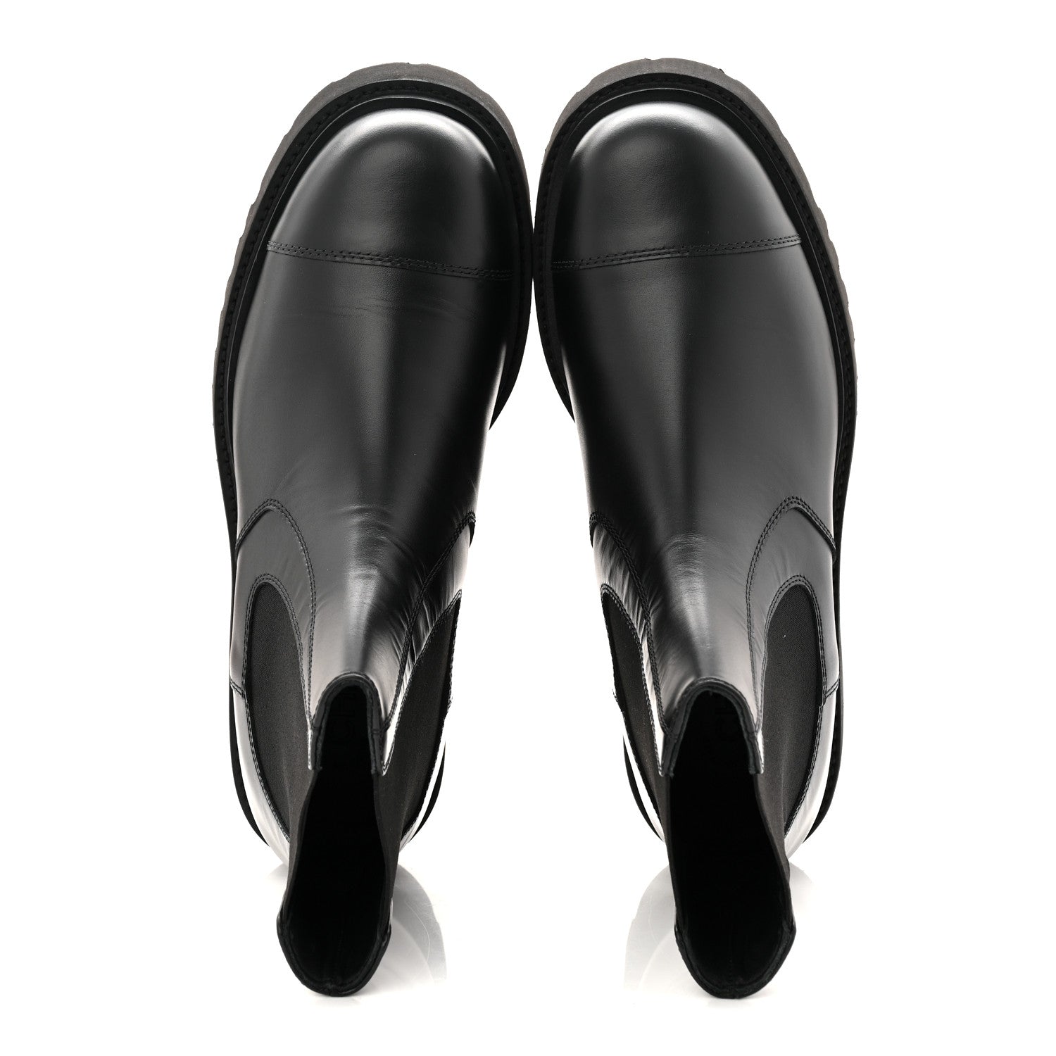 Chanel Calfskin Cap Toe CC Short Boots 39.5 Black 2 of 9
