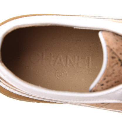 Chanel Cork Jetty Sneaker 36 Brown White 8 of 10