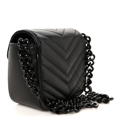 Gucci Calfskin Matelasse Monochrome GG Marmont Chain Belt Bag Black 3 of 10