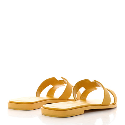 Hermes Epsom Oran Sandals 38.5 Jaune Sable 4 of 9