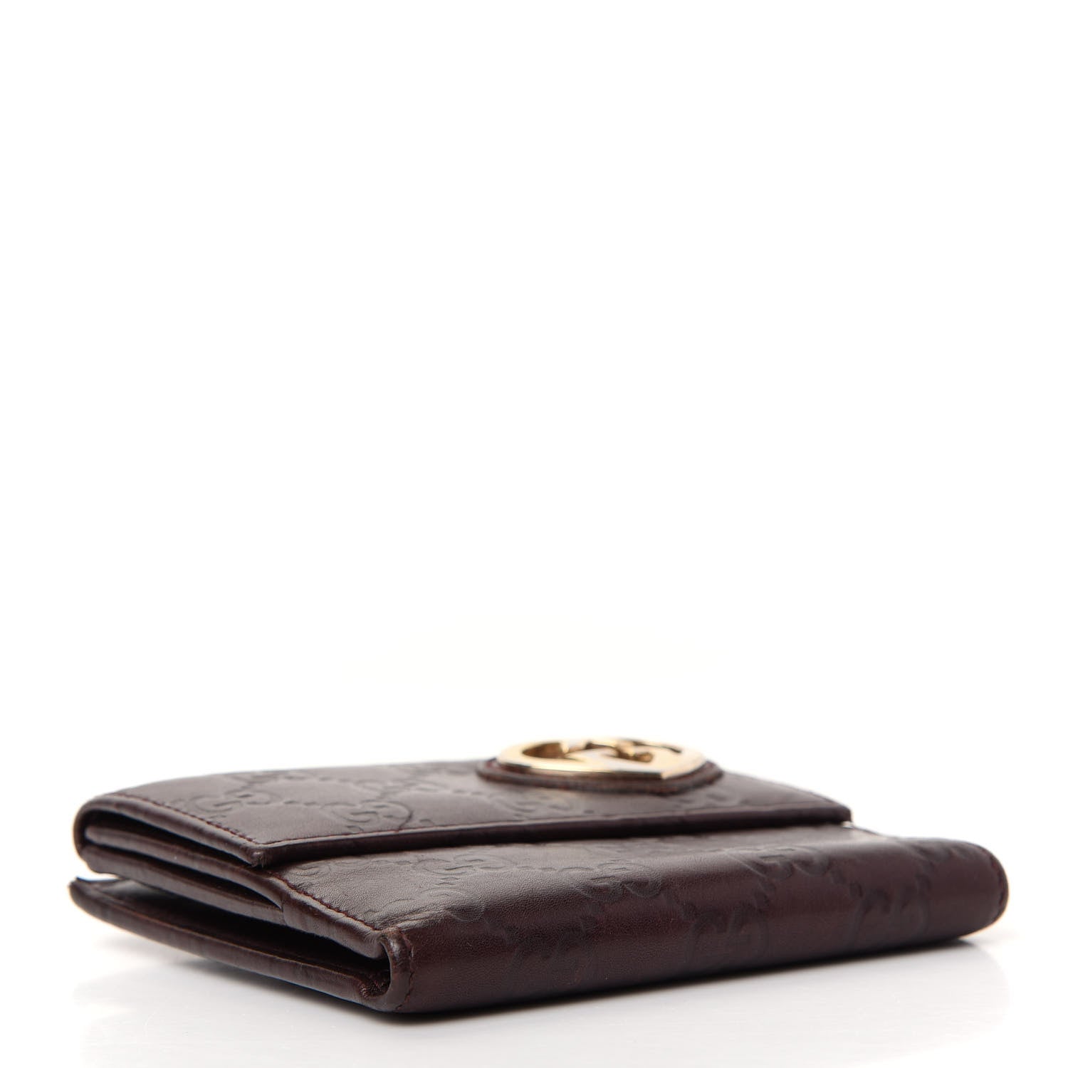 Gucci Guccissima Lovely Heart French Flap Wallet Brown 4 of 6