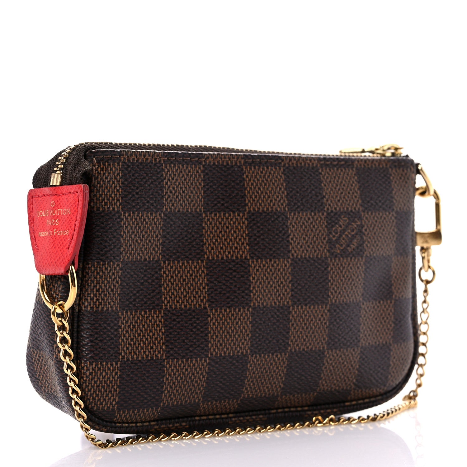 Louis Vuitton Damier Ebene 2019 Christmas Animation Mini Pochette Accessories Red 3 of 11