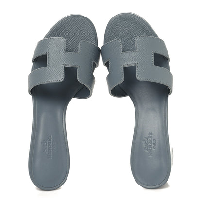 Hermes Epsom Oasis Sandals 35 Gris Antarctique 2 of 10