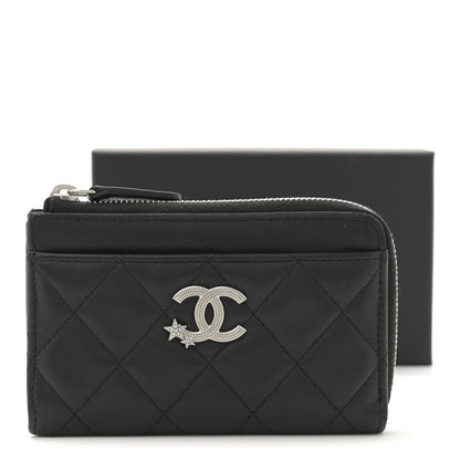 Chanel Lambskin Quilted Studded CC Zip Card Holder Black 8 of 8