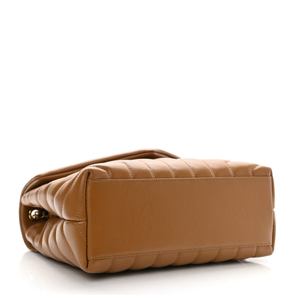 Saint Laurent Calfskin Y Quilted Monogram Small Loulou Chain Satchel Dark Natural 4 of 12