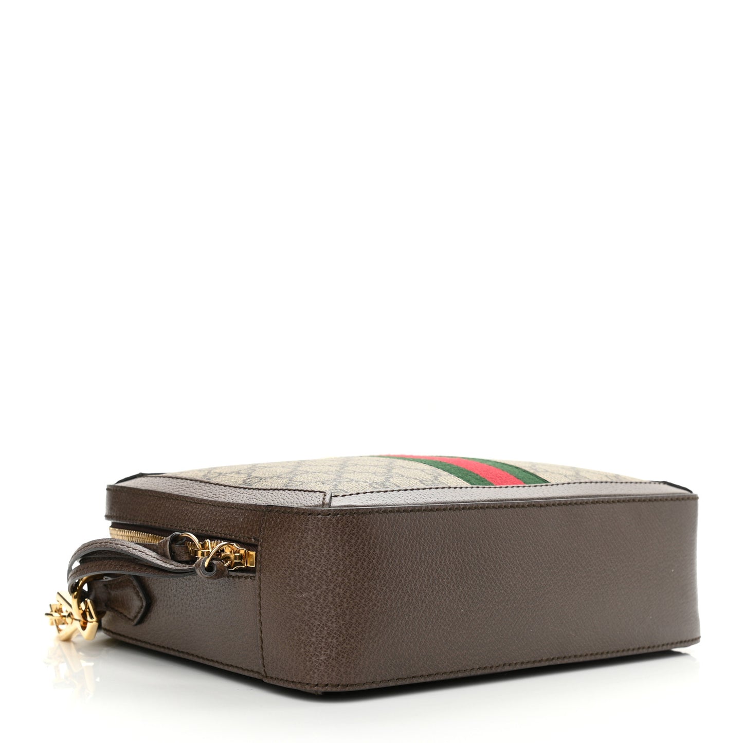 GG Supreme Monogram Web Small Ophidia Top Handle Shoulder Bag Brown