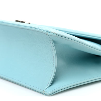 Chanel Calfskin Quilted Chevron Envelope Flap Turquoise 9 of 9